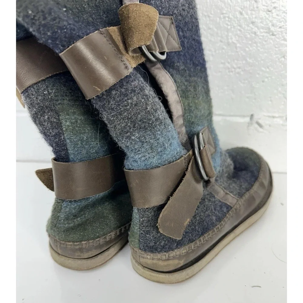 Sorel Womens 10 Chipahko‎ Blanket Hawk Wool Winter Boots Leather Trim NL1879-030